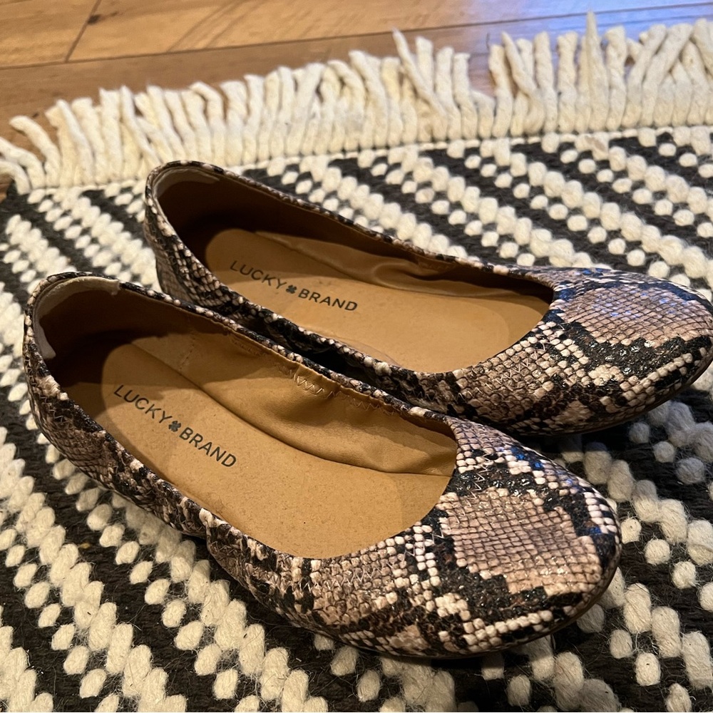Lucky Brand Snakeskin Erin Ballet Flats